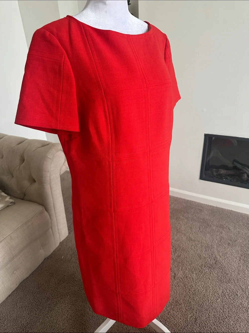 Tory Burch Red Short-Sleeve Shift Dress
